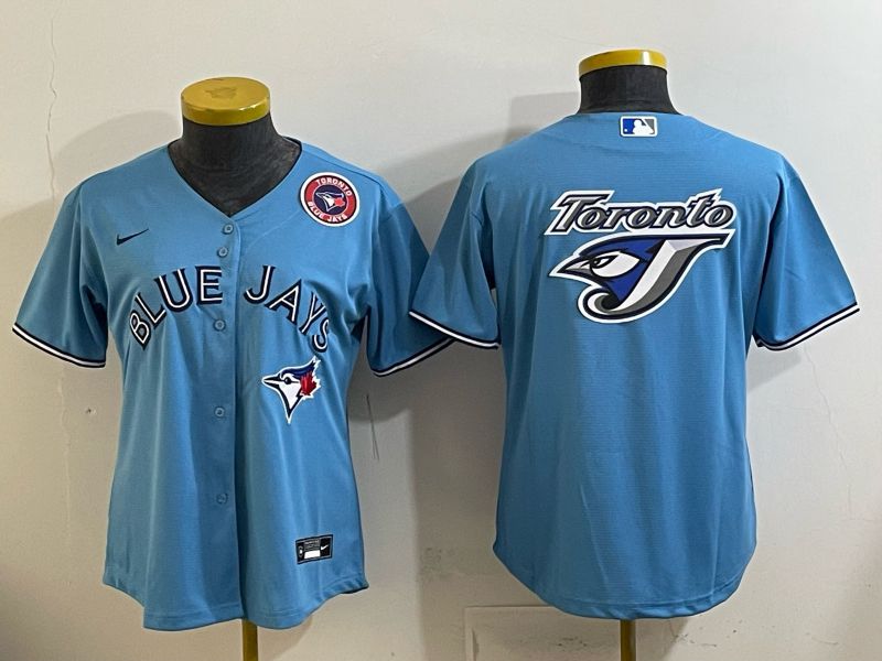 Women 2025 Toronto Blue Jays Blank Light blue Game Nike MLB Jersey style 0015